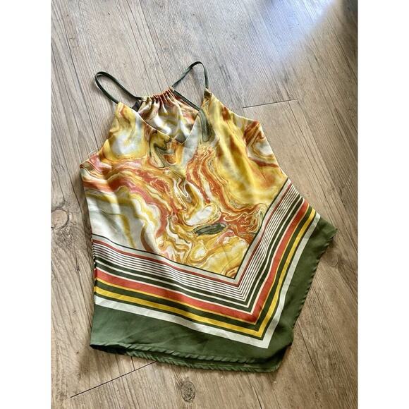 BCX Women's Tank Top Boho Pattern Halter Neck Sleeveless Size Small - Picture 3 of 6